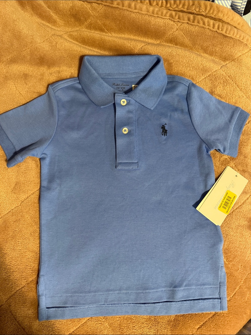 Ralph Lauren Light Blue Boys Polo with Navy Pony